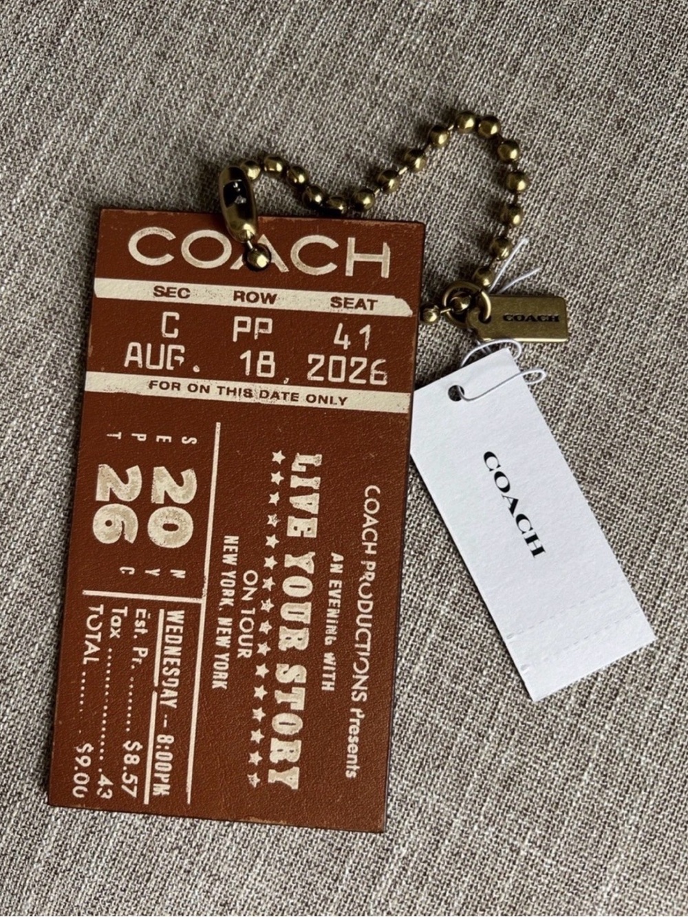 Coach Live Your Story Concert Purse Charm
